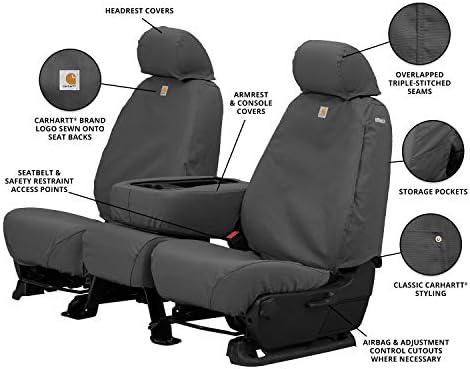 CoverCraft - SSC2512CAGY CARHARTT Seatsaver Linha da primeira fila personalizada Tampa de assento para modelos Ford selecionados - Pato