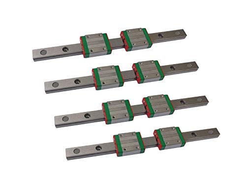MSSOOMM Miniatura Linear Sliding Guideway Rail 4pcs MGN7 MR7 10,24 polegadas / 260mm + 8pcs MGN7-C Bloco de carruagem linear do tipo Linear para máquina CNC