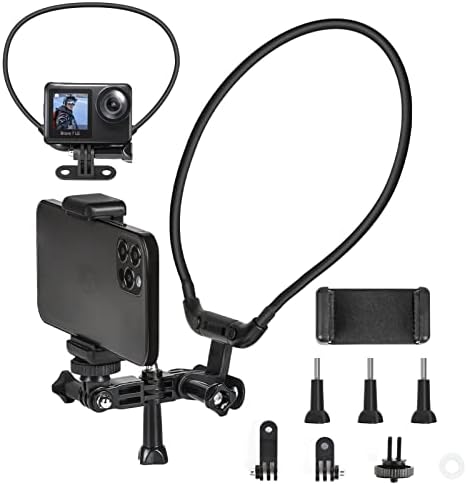 Camera de ação montagem no pescoço de gola para o herói da GoPro Akaso DJI Câmera de ação e do telefone celular Montar o telefone