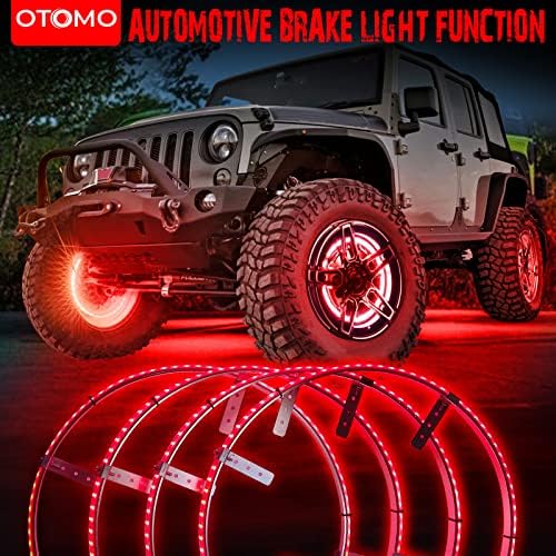 OTOMO 18 -14 fluxos de led luminárias de roda o anel DreamColors App & IR, 2 linhas de 696 leds caçadores dançando a luz de neon de cor com sinais de giro e frenagem para carros de caminhão SUV