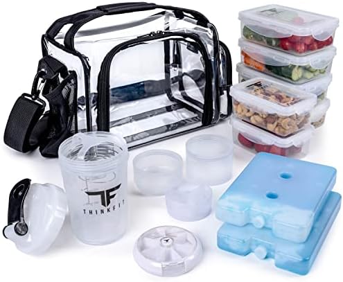 Saco de preparação para refeições claras do ThinkFit com 6 BPA, recipientes transparentes para alimentos e mais de