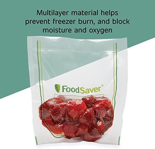 FoodSaver Easy Preencher Sacos de selador de vácuo de 1 litro | Grau comercial e reutilizável | 16 contagem, claro