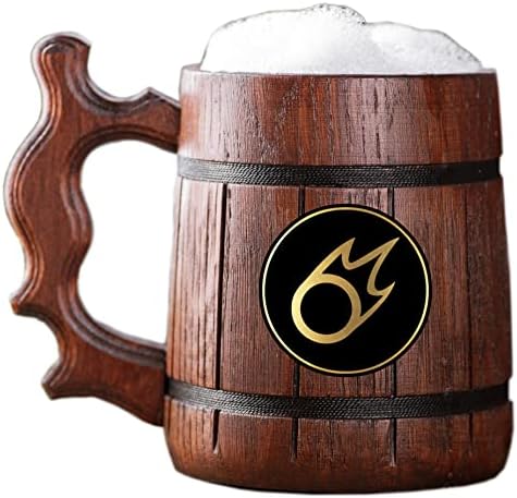 FFXIV MAGE BLAGE MAGO TANQUELA DE MADEIRA. Presente para jogadores. Beer Stein. Caneca de cerveja de madeira personalizada. Presente personalizado para ele, presente para marido, presentes para homens # 573 / 0.6L / 22oz