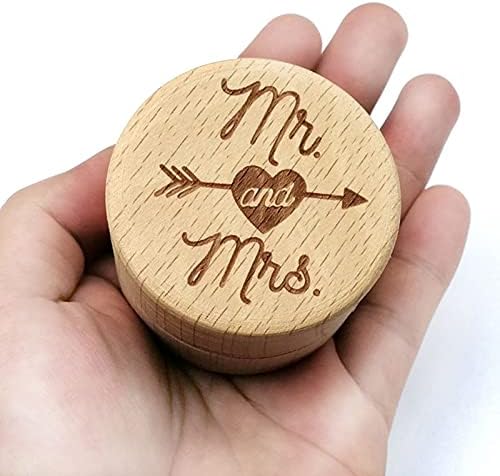 Qiaononai zd205 personalizado casamento rústico de madeira anel de madeira joias de buginket storage contêiner de armazenamento personalizado MR e MRS RINGS BARRER JEWELRY Display