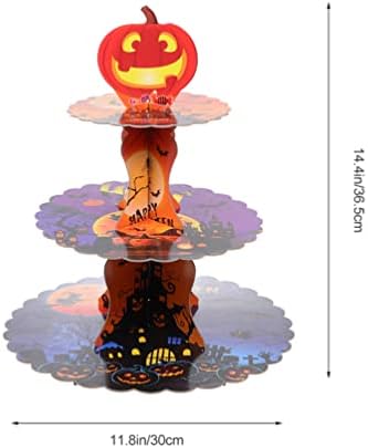 Bandeja de porção redonda LuxShiny Stands de bolo de Halloween 2pcs, cupcakes de suporte de 3 camadas exibindo suporte