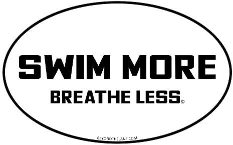 Além da pista, nadar mais respirar menos adesivo - branco - decalque de janela de vinil - adesivo para pára -choques -