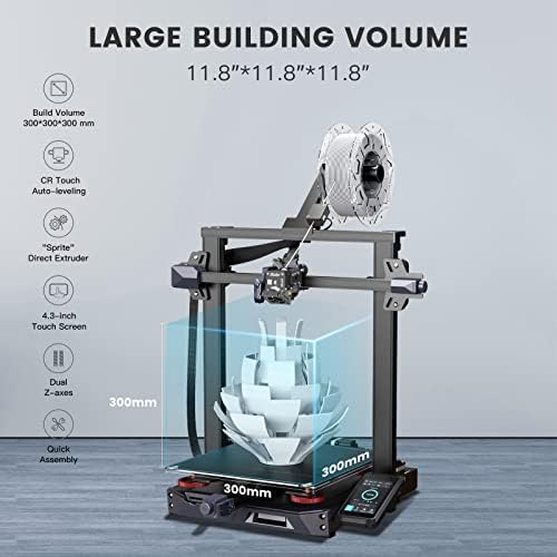 Creality 3D Impressora Ender 3 S1 Plus com nivelamento automático de Cr Touch com 1 Filamento Branco de Pacote