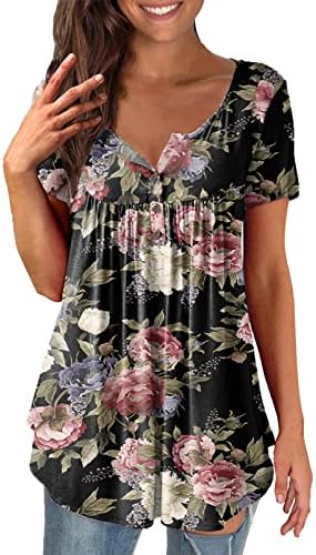 TTHXQING Camisetas de manga curta para mulheres trabalham blusas para mulheres moda 2023 plus size feminino casual blusa