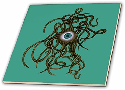 3drosrose creepy tentacled mal olho cyclops criatura em ouro - azulejos