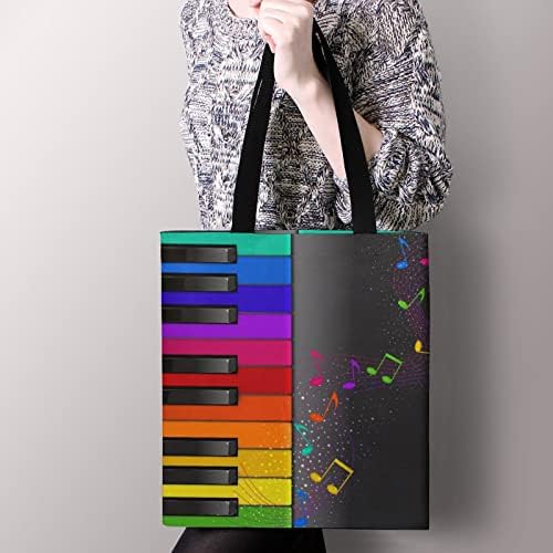 Dylaca 2pcs Music Notes Gifts Canvas Music Bag e Tote Canvas Music Tote Bag para homens