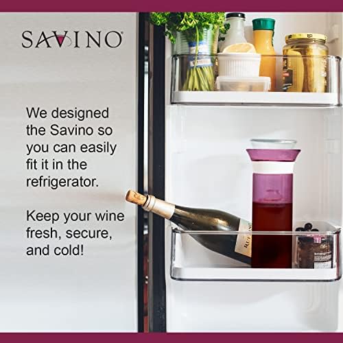 Connoisseur de Savino | Pacote de mata de vinhos de vidro de vidro | Ruby & Rose | 750ml | Mantenha os vinhos não espalhados frescos