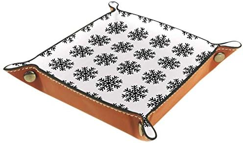 Lyetny Snowflake Winter Black White Organizador Bandeja Caixa de armazenamento Bandeja de mesa de mesa Caddy Alteração