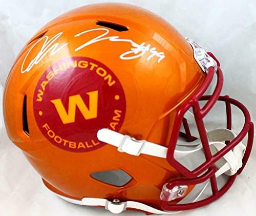 Chase Young autografou o time de futebol de Washington f/s capacete de velocidade flash - Capacetes NFL autografados autografados