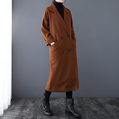Moda feminina Comutora de lã de lã de cor sólida Casa de pano de pano de lã de lã para fora casacos de inverno feminino