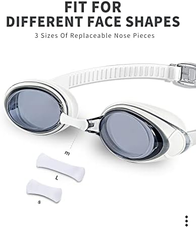 Óculos de natação da mochila com 2 pacote, óculos de natação lentes planas homens adultos homens jovens jovens