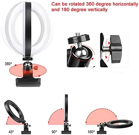 Kit de iluminação de conferência de 6 polegadas de 6 polegadas Clipe diminuído na luz do anel LED 3 cores 10 níveis Brilho para