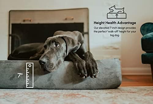 Big Barker elegante cama de cachorro ortopédico - sofá -cama de cachorro de 7 ”para cães grandes com capa de microsue