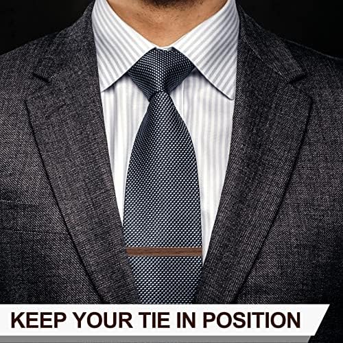 4 PCs Tie clipes para homens, clipe de gravata de madeira para negócios de aniversário de casamento e melhor presente