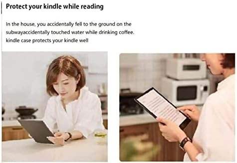 Caso para o novo Kindle 10th Generation 2019, Slots de sono automático de couro leve PU PU para Kindle E-Reader 6 polegadas 2019 Lançamento,/cena dos desenhos animados