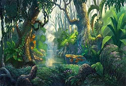 Yeele 10x6.5ft contos de fadas cenário para fotografia Fantasy Fairyland Tropical Virgin Forest Jungle Luz solar Flores Antecedentes Crianças Party Photo Booth Shoot Shoot Studio Props