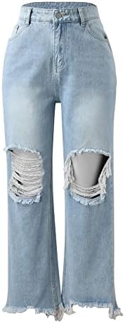 Romances de Jean Womens e Mumpsuits Calças de Jeans Vintage da Fomento Blue Canda alta rasgada Vestido de Jean Straight Womens
