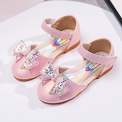 Sandálias de casamento de meninas estrela séquina shinestone laço sapatos únicos meninas dançando sandálias de bebê sapatos de pérola infantil sapatos de sapatos