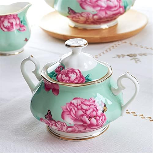 Lkyboa verde de baixa peony bule de chá de chá de cerâmica chá de chá com chá de chá da tarde conjunto de chá de chá doméstico