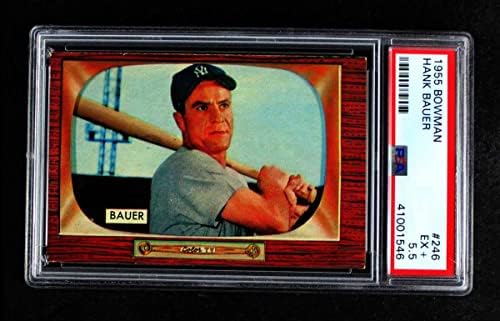 1955 Bowman # 246 Hank Bauer New York Yankees PSA PSA 5.50 Yankees