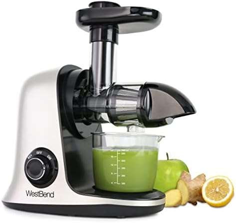 West Bend Juicer Press fria mastigação para sucos frutas vegetais e verduras, 150 watts, branco