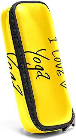 Bolsa de caneta de lápis de couro de pôster esportivo com bolsa de armazenamento de papelaria dupla com zíper para o escritório de trabalho escolar garotas meninas