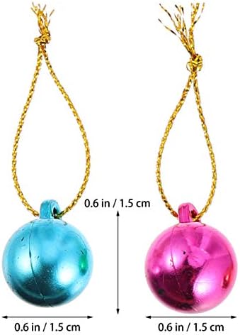 PretyZoom 100pcs Bulbo de Natal Mertes Multicolor Plástico Treça de Natal à prova de quebra Mini bolas de guirlanda pingente de diy com corda para festa de festa decoração de casa aleatória cor aleatória