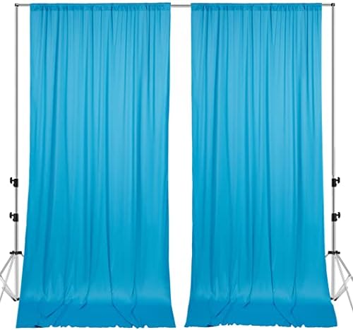 Mohoeey 10 pés x 8 pés Blue Backdrop Curtans Painéis, cortinas de pano de fundo de poliéster sem rugas, materiais de decoração para festa de casamento de festas de casamento
