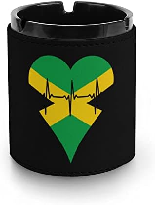 Amo jamaica batimentos cardíacos cinzeiros portáteis bandeja de cinzas de cigarro portátil para carro de escritório em casa decorativo