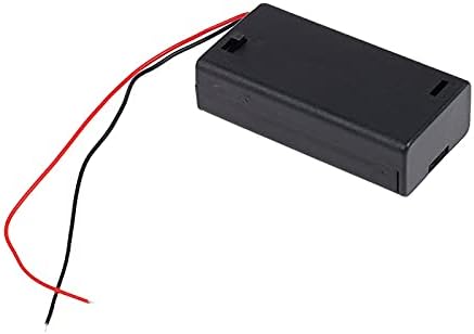 2 x AA 3V Black Battery Holder Connector Armazenamento Caixa de caixa de armazenamento Chave/desativação com fio de chumbo Peso