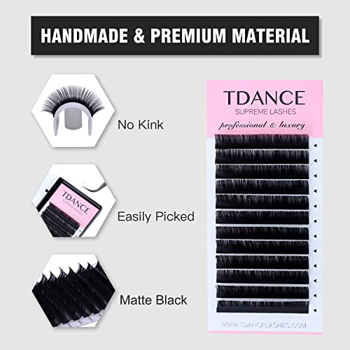 Tdance premium d curl 0,03mm Extensões de cílios misturados 10-17mm + cílios planos de elipse 0,15 cc Curl 8-15mm
