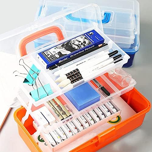 Caixa de ferramentas dobráveis ​​portáteis do utoolmart, caixa de armazenamento de três camadas com caixa de hardware