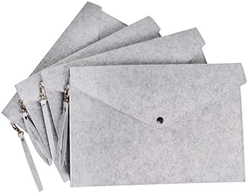 4 PCS envelopes de feltro duráveis ​​Bolsa de estojo para escritório e escola