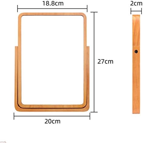 Espelho cosmético de madeira maciça xdsdds, espelho espelho espelho espelho de mesa de mesa espelho dobrável portátil