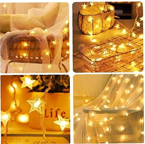 Luzes LED, árvores de Natal Star Luzes de fadas piscando para festa de casamento de casamentos de quarto interior de decoração