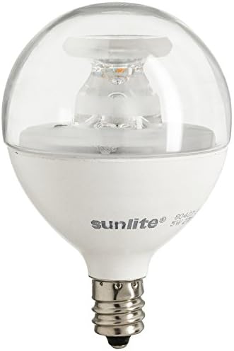 Sunlite G16.5/5W/E12/Cl/DIM/ES/27K/CD LED 40W G16.5 GLOBO 5W 120V Candelabra E12 Base Lâmpada Dimmível Clear, Liga Branca quente