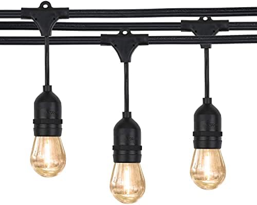 KGC 25 PACK 1W S14 Substituição lâmpadas LED, 2200k Luzes de cordas de cordas esgotadas à prova d'água brancas 2200k, lâmpadas de filamento de LEDs vintage, lâmpadas de base do parafuso e26 e26 e26