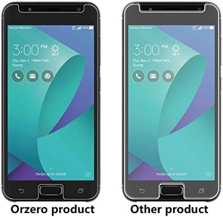 Orzero para asus zenfone v ao vivo, v500kl de 5 polegadas de tela de vidro temperado protetor, bordas de arco 2,5d 9 dureza