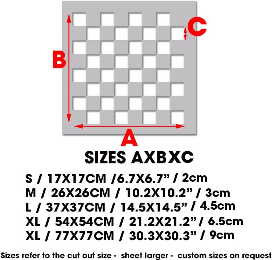 Estêncil de tabuleiro de xadrez, estêncil de padrão quadriculado, decoração de casa e estêncil de pintura a artesanato