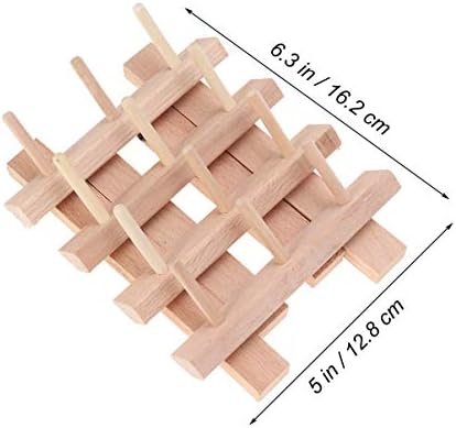 Besportble 12 Spool Sewing Thread rack dobrável costura de madeira Organizador do suporte para ganchos pendurados para costura