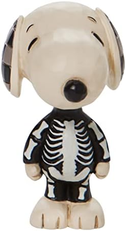 Enesco Jim Shore Peanuts Halloween Snoopy Skeleton Miniature Fatuine, 3,25 polegadas, Black multicolor