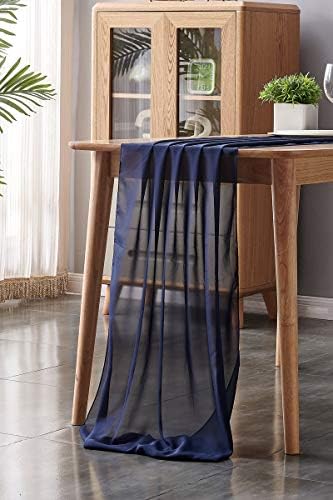 Aviviho Navy Blue Table Runner 10ft Tabel de chiffon Runner Mesa de casamento Runner 29 x 120 polegadas de comprimento para