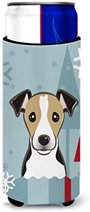 Tesouros de Caroline BB1757MUK Holida de inverno Jack Russell Terrier Ultra Hugger para latas finas, lata de manga mais fria Machine
