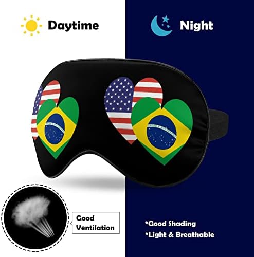 Máscara de máscara para o olho da bandeira do coração da Brasil -Americana