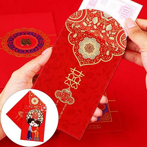 Decoração de casamento aboofan 80 PCs Casamento chinês Envelopes vermelhos envelope chineses envelope hong bao Veja Lucky Money Red