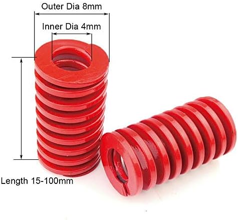 Substitua a mola sobressalente vermelha de carga média compressão mola de diâmetro externo 6 mm de carga molde de molde de mola interna de 3 mm de comprimento 65-100 mm 1pcs